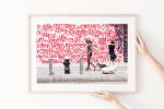 Colorful New York City street photograph, 'Lady Walks Dogs' | Photography by PappasBland. Item composed of paper in contemporary or urban style