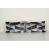 Handmade Triangle Ikat Velvet Pillow, Set of Two Blue Woven | Sham in Linens & Bedding by Vintage Pillows Store. Item made of cotton with fiber
