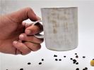 White-Beige Coffee Mug, Handmade Ceramic Coffee Mug, Rustic | Drinkware by YomYomceramic. Item composed of stone