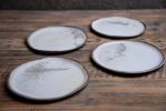 Set of 4 cake plates - (set nr5) STC organic natural shape | Dinnerware by Laima Ceramics. Item composed of stoneware in minimalism or contemporary style