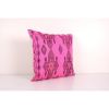 Anatolian Striped Geometric Pink Kilim Rug Pillow Cover, Vin | Cushion in Pillows by Vintage Pillows Store