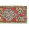 Geometric Tribal Vintage Turkish Oushak Rug Runner Handwoven | Runner Rug in Rugs by Vintage Pillows Store. Item made of cotton with fiber
