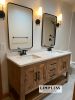 Model #1016 - Custom Double Sink Bathroom Vanity | Countertop in Furniture by Limitless Woodworking. Item made of maple wood works with contemporary & country & farmhouse style
