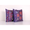 Suzani Pillow Cases Fashioned from a Vintage Suzani, Pair Pu | Cushion in Pillows by Vintage Pillows Store