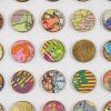 Three Hundred and Twenty Four World Map Dots Collage with Gold | Paintings by Amelia Coward