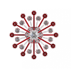 Alan Mizrahi JR2037 Zenith Clear And Red Chandelier | Chandeliers by Alan Mizrahi Lighting Design