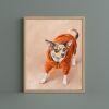 Chihuahua in Orange Hoodie Art Print | Prints in Paintings by The Ugly Cat Studio