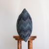 Navy Woven Wool Heartbeats Lumbar Pillow 14x20 | Pillows by Vantage Design