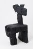 Brutalist Sculptural Chair, Carved, Solid Wood, Oak, Black, Rustic | Bench in Benches & Ottomans by Logniture