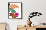 Colorful Floral wall art, Bright colors uplifting fun modern | Prints by Capricorn Press. Item made of paper works with boho & minimalism style