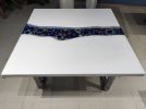 Custom Order Milk White Ocean Epoxy Dining Room Table | Dining Table in Tables by LuxuryEpoxyFurniture. Item composed of wood & synthetic