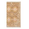 Vintage Suzani Bedspread with Pastel Colors, Tan Old Embroid | Tablecloth in Linens & Bedding by Vintage Pillows Store