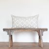 Cream Linen with Black Diamonds Pillow 20x36 | Pillows by Vantage Design