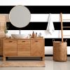 Black & White Horizontal Stripes — Classic Stripes Luxury Wallpaper Mural | Wall Treatments by ELLE WALLS