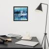 Framed Print – Glacial Drift – Blue Abstract Glacier Art | Work by Eman's Gallery