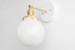 Opal Globe Sconce - Bathroom Lighting - Model No. 1077 | Sconces by Peared Creation. Item composed of brass