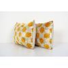 Yellow Silk Ikat Velvet Pillow Cover, Pair Polka Dot Ikat | Sham in Linens & Bedding by Vintage Pillows Store. Item composed of cotton