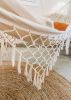 Macrame Fringe Hammock - Ivory White | ALESSANDRA | Chairs by Limbo Imports Hammocks. Item composed of cotton