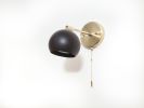 Pull Chain Adjustable Wall Light - Gold and Black Modern | Sconces by Retro Steam Works. Item composed of metal in mid century modern or industrial style