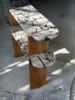 Handmade Calacatta Viola Marble & Oak Console Table - Modern Entryway Accent Shelf | Buffet Table in Tables by AEGEAN MARBLE ARTISAN ATELIER