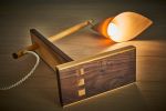 DRAPÉ 2 Table Lamp | Lamps by VANDENHEEDE FURNITURE-ART-DESIGN. Item composed of walnut in boho or mid century modern style