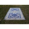 Vintage Blue Caucasian Rug - Traditional Hand Woven Wool | Area Rug in Rugs by Vintage Pillows Store. Item composed of cotton