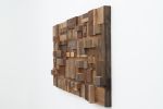 Geometric Cube: Wood wall sculpture | Wall Hangings by Craig Forget. Item composed of oak wood in mid century modern or contemporary style