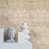 *Lisbon - Leathered Beige Over Silver Leaf | Wallpaper in Wall Treatments by Wallcovetings by Brenda Houston. Item composed of paper