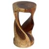 Haussmann® Round Wood Twist Accent Table 14 in DIA x 26 | End Table in Tables by Haussmann®