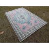 Vintage Turkish Blue Color Oushak Rug, Living Room Rug | Area Rug in Rugs by Vintage Pillows Store. Item composed of cotton & fiber