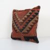 Muted Carpet Rug Pillow, Vintage Pastel Ethnic Turkish Yasti | Cushion in Pillows by Vintage Pillows Store