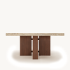 Quadrina Square Dining Table - Genuine Travertine Top | Tables by Holzsch