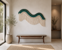 Diagonal Textile Art - LIA | Wall Hangings by Rianne Aarts / Teddy and Wool Studio. Item made of cotton & fiber