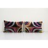 Pair Silk Ikat Velvet Pillow, Set of Two Silk Ikat Lumbar | Sham in Linens & Bedding by Vintage Pillows Store. Item made of cotton with fiber