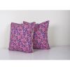 Old Pink Uzbek Trade Cloth Pillow, Pair Vintage Floral Rolle | Cushion in Pillows by Vintage Pillows Store