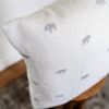 Mini Grey Buffalo on cream Linen Pillow 20x20 | Pillows by Vantage Design