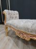 French Style Chaise Lounge / Aged Gold Leaf Frame/ Hand Carv | Couches & Sofas by Art De Vie Furniture