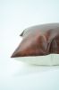 faux leather pillow // faux leather cushion // chestnut | Pillows by velvet + linen