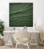 Green Sculptural Wall Art | Mixed Media in Paintings by Serge Bereziak. Item composed of canvas compatible with boho and minimalism style