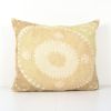Suzani Yellow Square Pillow Case Fashioned from a Mid-20th C | Cushion in Pillows by Vintage Pillows Store