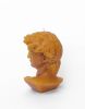 Mustard David Greek Head Candle - Roman Bust Figure | Ornament in Decorative Objects by Agora Home. Item made of synthetic works with minimalism & contemporary style