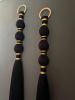 Black Gold Macrame Wall Hanging, Extra Long Tassel Wall Tapestry, Modern Fiber Art | Wall Hangings by İnanç Yılmaz