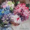 Hydrangea flower paintings, Peony painting original | Oil And Acrylic Painting in Paintings by Natart. Item made of canvas & synthetic compatible with contemporary style