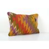Vintage Lumbar Geometric Kilim Pillow, Tribal Vintage Kilim | Sham in Linens & Bedding by Vintage Pillows Store. Item composed of cotton and fiber
