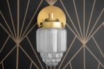 Wall Light Fixture - Art Deco Sconce - Model No. 6130 | Sconces by Peared Creation. Item composed of brass and glass