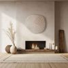 3D Relief Painting: Sculptural Marble Plaster Wall Art, Irregular Shape Round Piece | Wall Sculpture in Wall Hangings by Vaiva Art Atelier