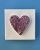 Pink Heart Crystal 4" x 4" | Mixed Media in Paintings by Emeline Tate. Item composed of canvas and synthetic