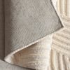 Handmade Wool Area Rug, Modern Geometric Tufted Carpet, Ivory Abstract Living Room Decor | Rugs by Swiflo
