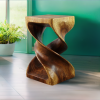 Haussmann® Wood Double Twist Stool Table 12 in SQ x 20 in | Chairs by Haussmann®