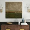 Green abstract gold leaf painting on canvas textured green | Oil And Acrylic Painting in Paintings by Berez Art. Item made of canvas compatible with modern style